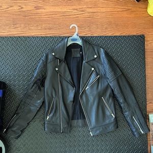 Black leather biker jacket ASOS